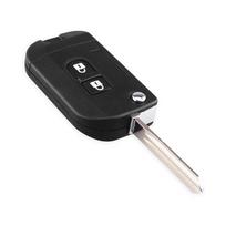 2 mygtukų atlenkiamas sulankstomas nuotolinio automobilio rakto korpusas, apvalkalas, pakabukas, dangtelis Nissan Qashqai Primera Micra Navara Almera Note Sunny juoda