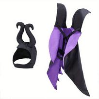 Cat Halloween Cape Costume, Pet Vampire Cape Puppy Cat Role Play Costume Devil Witch Party Costume One Size Fits Small Medium Do black
