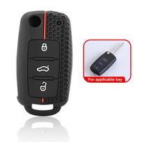 Silikoninis automobilio raktų dėklas, raktai pilnas dangtis, apsaugantis apvalkalą, skirtas VW Volkswagen Polo Tiguan Passat Golf Jetta Lavida Skoda Octavia juoda