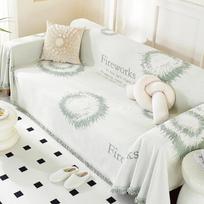 Nordic Style Thickened Sofa Cover All-inclusive Universal Cover Chenille Anti-slip Sofa Towel Cover Cloth Four-season Universal Sofa Cover 180*130cm white