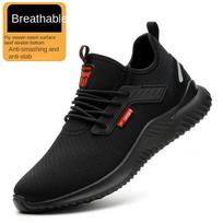 Labor Insurance Shoes for Men, Summer Breathable Work Shoes, Anti-smashing and Anti-piercing, Steel Bag Head Safety Shoes 35