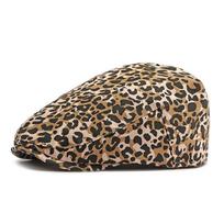 Spring Autmn Women's Beret British Vintage Leopard Print Cap Forward Cap Newsboy Caps Flat Cap Driver Ivy Hat Gatsby Painters Hats rožinė