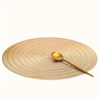 4 vnt. neslystantis apvalus austas šiaurietiškas padėkliukas padėkliukas Virtuvės priedai Valgomojo stalo padėklas Boho pintos dizaino stalo kilimėlis 1PC beige