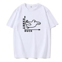 Duck Rabbit Fun Math T Shirt Unisex Father's Day Birthday Gift For Unisex Funny Adult TShirt  Summer T-Shirts Short Sleeve Unisex Tees S black