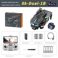 2024 m. naujas V186 Pro Mini Drone 8K HD ESC kliūčių išvengimo Wifi Fpv bešepetėlis Optinio srauto aerofotografija UVA QuadRotor Drone vaikų žaislas 1 battery juoda