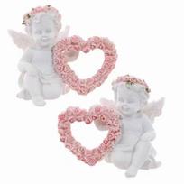 Valentino dienos angelo meilės rožės ornamento statula dervos amatai darbastalio šventiniai papuošalai dekoracija 2pcs balta