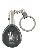 Cardigan Welsh Corgi I - pakabukas su šuns nuotrauka, krištolo raktų pakabukas dovanų dėžutėje, unikali Art-Dog dovana skaidri