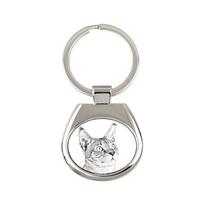 Chausie - raktų pakabukas su katinu, raktų pakabukas su raštu, personalizuotas pakabukas iš prekės ženklo Art-Dog sidabras