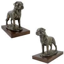 Rotveileris, Rott, Rottie III - prekės ženklo Art-Dog šunų statula, figūrėlė biurui, trofėjus šunų parodai ruda