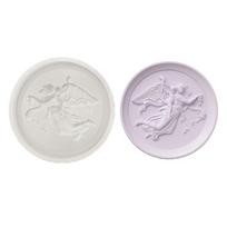 Silicone Relief Tray Craft Mold Angel Embossed Plate Silicone Mold For DIY Plaster Aromatherapy Candle Making 1 gray