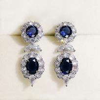CAOSHI Elegant Lady Party Earrings with Bright Bule Crystal CZ Trendy Female Anniversary Accessories Luxury Women's Jewelry Gift