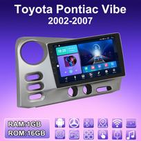 2 DIN Android Car Radio For Toyota Pontiac Vibe 2002-2007 Multimedia Player Head Unit Stereo GPS Navigation WIFI 1+16GB 1+16GB,B blue