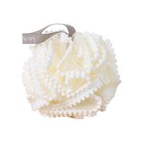 Soft Mesh Bath Sponge Balls Skin Cleaning Brush Shower Puff Body Cleaner Exfoliating Scrubbers Bath Flower Bathing Accessories white