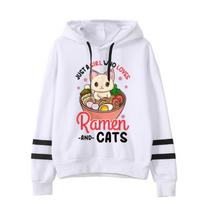 Women/Mens Hoodies Just A Girl Who Loves Ramen And Cats Print Hoodies Sweatshirt Winter Casual Streetwear Clothes Plus Size Tops S