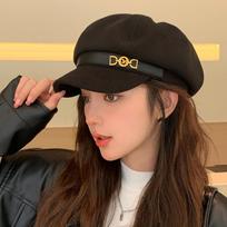 Chic Women's Octagonal Beret - Warm, Lightweight Newsboy Cap for Fall & Winter | Versatile Fashion Accessory ONE  SIZE juoda