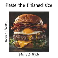 American Beef Burger Kitchen Restaurant Home Background Landscaping Decorative Stickers Self-adhesive 34*34cm/fun-f326 brown