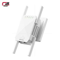 NDUP 1200Mbps dviejų juostų WiFi signalo stiprintuvas – 2,4 GHz ir 5 GHz, 360° aprėptis, AP / kartotuvo režimai, 4 antenos, balta apdaila