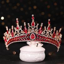 Bridal Crown Hair ornament blue Rhine Stone Crown Luxury Banquet Dress Crown Wedding Gold Hair Ornament Bridal Headdress