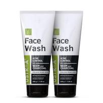 Ustraa Face Wash Acne Control - With Neem & Charcoal - 200g (Pack of 2) - Oil control, Prevents Acne, Especially for Oily skin | Keeps Face Non-sticky white