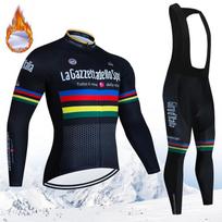 Winter Cycling Jersey Set Tour De Giro D'ITALIA Thermal Fleece Cycling Clothes MTB Bicycle Clothing Keep Warm Mountain Bike Wear Asian size -S