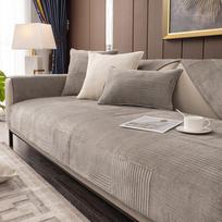 Crystal Velvet Geometric Striped Sofa Cover with Anti Slip Particles INS Style Easy-install Cushion Towel Home Decor Slipcover 70x70cm 1pc