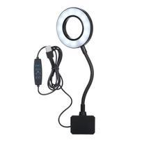 DC 5V 7W 18 LED akvariumo apšvietimas žuvies stiklainio spaustuko spaustuko vaizdo lemputė, maitinama USB maitinama, valdoma 3 apšvietimu juoda