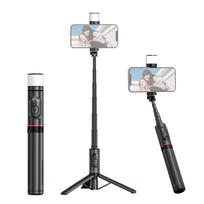 Nešiojamas asmenukės lazdelės trikojis, skirtas telefonui Trikojo stovas Ištraukiamas maks. Ilgis 765 mm Integruotas LED užpildas UK juoda