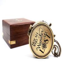 NOT All WHO look Engraved Brass Compass| Wooden Case Son Mom Children Baptism Birthday Easter Décor