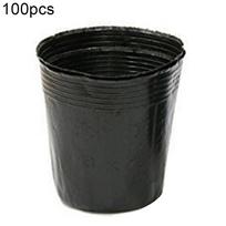 100Pcs Plastic Lings Planting Flower Pot Nursery Planter Home Garden Decor 6.5x6.5cm juoda
