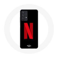 Coque Maniacase pour Samsung Galaxy A32 4G Netflix Logo rouge fond noir juoda