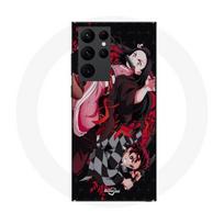 Coque Maniacase pour Samsung Galaxy S22 Ultra demon slayer tanjiro nezuko attaque combat