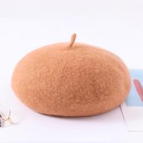 Autumn and Winter Wool Beret Women's Retro Woolen Casual Painter Hat Simple Bud Hat One Size