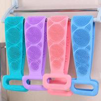 Creative Massage Brush Belt Body Bath Brush Cleaning Tools Women Men Silicone Bath Towel Cleaning Unisex Fashion Back Scrubber Dual Side mėlyna