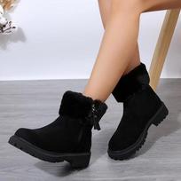 Lucyever  Furry Faux Fur Snow Boots for Women Anti-Slip Platform Winter Boots Woman Keep Warm Plush Ankle Booties Mujer 43 37