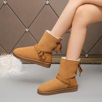 Women's Snow Boots Fur Australia Classic Mujer Botas Waterproof Genuine Cowhide Leather Snow Boots Winter Shoes for Women 36