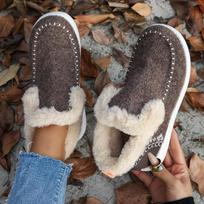 Women's Boots  New Women Winter Boots Fur Shoes Women Ankle Boots Snow Botas Mujer Slip On Winter Shoes Female Flat Footwear 41