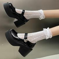 Moteriškos storos platformos Mary Janes Lolita Batai Vakarėlis Pompos Nauji Sandalai Mujer Batai Mados Vasaros Oxford Zapatos Q43 36 white