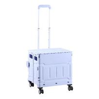 Purple Foldable Utility Cart Folding Portable Rolling Crate Handcart Shopping Trolley Folding Rolling Cart With 4 Wheels violetinė