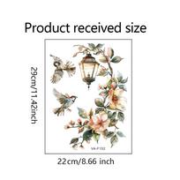 Spalvinga gėlių pakabinama lempa paukščių sieninis lipdukas miegamojo svetainės įėjimui namo fono apdaila Lipnus 29*22cm 22x29cm gray