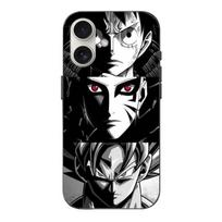 Case - Unisex - Iphone 16 Plus - Flexible - Black and white - Sangoku Naruto Luffy Dragon Ball Z balta