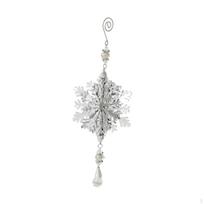 Kalėdinė puošmena pakabukas Geležinė Kalėdų eglutės dekoracija Kabantis papuošalas šventei Snowflake Silver white