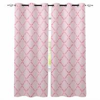 Diamond Grid Texture Pink Blackout Curtains For Living Room Bedroom Printed Window Treatment Drapes Home Decor W135 x H60cm white