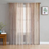 Medinės lentos Shabby Retro Ruda Skaidrios Užuolaidos Svetainės Langui Tiulio Užuolaidos Miegamajam Virtuvei Namų Dekoravimui Voile Užuolaidos W135 x H115cm x1&Rod Pocket gray