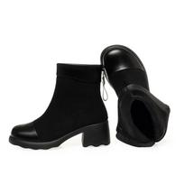 Fashion New Women's Boots Luxury Designer Boots-Women Female Shoes Winter Autumn Footwear Waterproof Platform Optional Velvet Heel 5.5cm 35 juoda