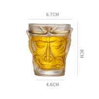 New Sun Wukong Glass The Monkey King Crystal Wine Glass Frosted Transparent Luxury Water Tea Cup Kitchen Decoration Accessories 130ml skaidri