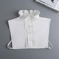 Fungus Placket, Pressed Pleated False Collar, Playful And Cute, White Cotton Shirt Fake Collar balta