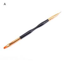 Nagų UV gelio šepetėlis French Stripe Liner Pen Manikiūro Itin plonos linijos taškiniai šepetėliai ABC gray