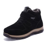 Madingi vyriški batai Vyriški žiemos batai Didelio dydžio Šilti čiurnos Botas Hombre Odiniai žiemos batai Batai Vyrai Pliušiniai žiemos sportbačiai Vyrai 658 6 juoda