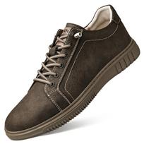 Fashion New High Quality Mens Casual Shoes Designer Genuine Leather Sports Shoes Fashion Comfy Outdoor Tennis Men Sneakers Walking Shoe 37 chaki