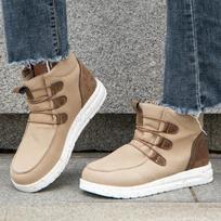 Fashion Ankle Boots Women Autumn Winter Cross Strappy Vintage Women Punk Boots Flat Ladies Shoes Woman Botas Mujer Size 35~43 35 smėlis